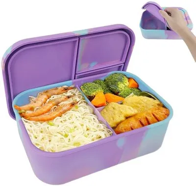 Image de Boîte à lunch en silicone avec récipients sans BPA pour enfants et adultes