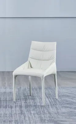 Produktbild von Esszimmer Weißer Einsitzer Designer Stuhl Holzgestell Armlehnenstühle