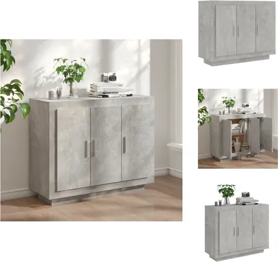 Produktbild von vidaXL Sideboard Betongrau 92x35x75 cm Holzwerkstoff -  Sideboards