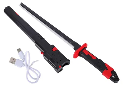 Image de Jouet sabre laser, éclairage LED coloré, phosphorescent, sabre avec effets sonores pour les jeux de rôle et les représentations sur scène, 77 cm