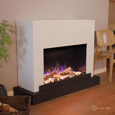 Produktbild von Glow Fire Elektrokamin 'PR4' | LED Standkamin in weiß mit Heizung (1500 W) | HxBxT: 126x97x43 cmcm