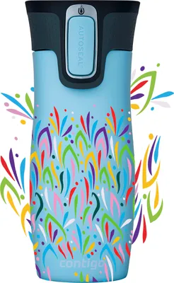 Zdjęcie produktu dla ContiGo! West Loop 2.0 kubek termiczny premium 470ml "Floresy" - Błękitny