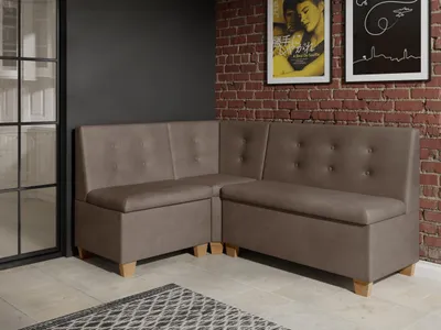 Produktbild von JKG Meble Eckbank fur Essizmmer - Eckbank Küche mit Aufbewahrungsbehälter - Sitzecke Küche - Velours - Essecke - Küchensofa - Braun - 140x200 cm