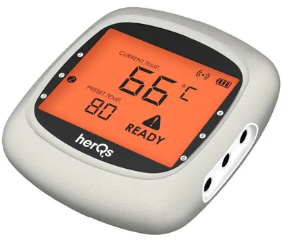 Image de HerQs EasyBBQ Pro - Thermomètre à barbecue, Barbecue, numérique, température à cœur, thermomètre à viande sans fil, Bluetooth, App, sans fil, thermomètre - Pour four, gril, poêle, friteuse à air chaud