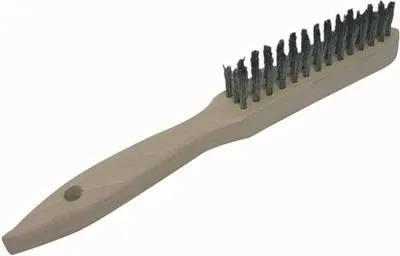 Image de Brosse métallique V2A 3 rangées en acier inoxydable, fil de 0,30 mm