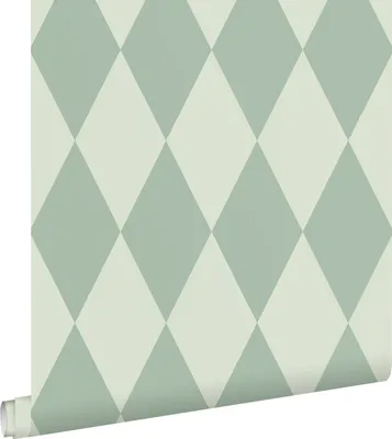 Imagen del producto de ESTAhome papel pintado rombo verde salvia 50 x 900 cm