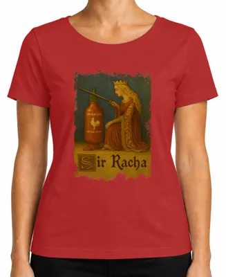 Produktbild von Sir Racha Sriracha Ritter Ritterschlag Königin Mittelalter Chili Damen T-Shirt, Rot, XL