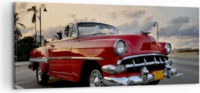 Produktbild von Bild auf Leinwand - Leinwandbild - Auto Kuba Himmel - 120x50cm - Wand Bild - Wanddeko - Wandbilder - Leinwanddruck - Bilder - Kunstdruck - Wanddekoration - Leinwand bilder - Wandkunst - AB120x50-0186