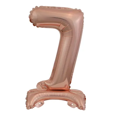Produktbild von amscan® 9911740 Folienballon Mini Zahl 7 - 15 x 38 cm, mit Standfuß, rose