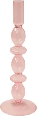 Image de WINQ ! Bougeoir en verre Rose 9x26,5 CM- Bougeoir pour bougie de table