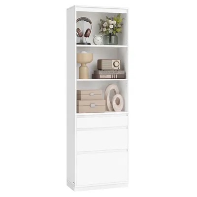 Produktbild von VASAGLE Bücherregal, Hochschrank, 3 Schubladen, verstellbare Ablagen