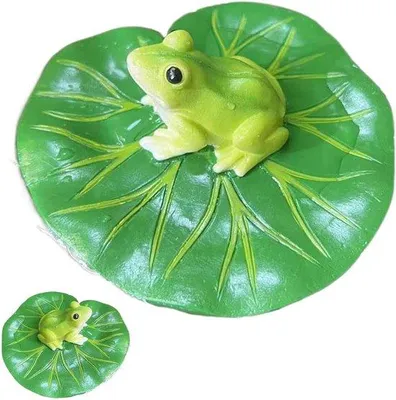Productafbeelding van Drijvend Vijverdecor - Waterornament Beeldje - Tuin Aankleden - Stabiel Drijfmechanisme - 14x7x7 cm - Groen