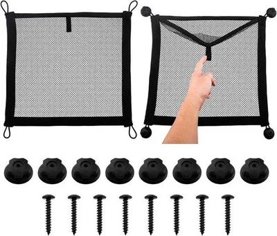 Produktbild von Famanu Aufbewahrungsnetz Set – 2 Stück – 40 x 35 cm – Für Auto und Boot – Schwarz
