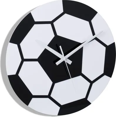 Produktbild von Dekorative Fußball Wanduhr 31,8 cm ohne Ziffern mit gut ablesbaren Zeigern