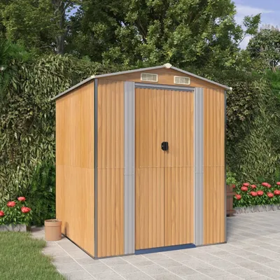 Immagine prodotto di VidaXL Casetta da giardino 192x191x223 cm in acciaio zincato marrone chiaro