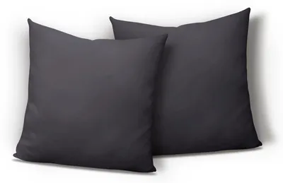 Produktbild von 2er Set Mikrofaser Kissenbezug Kissenhülle Kopfkissen Hülle Uni , Größe:40 x 40 cm, Farbe:Anthrazit