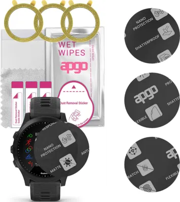 Produktbild von apgo 3 Stück Schutzglas, Matt, kompatibel mit Garmin Forerunner 945 Smartwatch, Hybrid 8H, Ersatz für Hartglas, Displayschutzglas, Bildschirmschutz, Displayschutz, kratzfest
