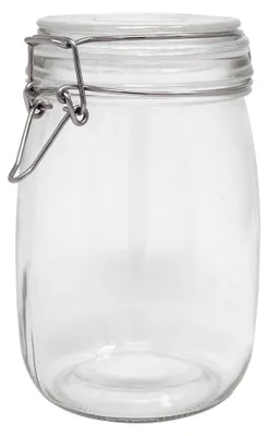 Produktbild von Einmachglas 1000 ml mit Bügelverschluss – Drahtbügelglas für Konservierung, Fermentation und Einlegen – Luftdichte Vorratsgläser zur Aufbewahrung
