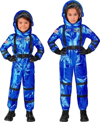 Produktbild von Astronaut Jumpsuit Kind Metallic Blau Kostüm 116