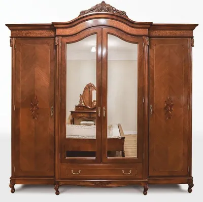 Produktbild von Casa Padrino Luxus Barock Schlafzimmer Schrank Dunkelbraun 248,5 cm - Barock Schlafzimmer Möbel