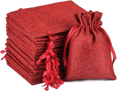 Produktbild von Jutebeutel, kleine Geschenktüten für Hochzeit, Verlobung, Adventskalender - 10-5 x 15-5 cm
