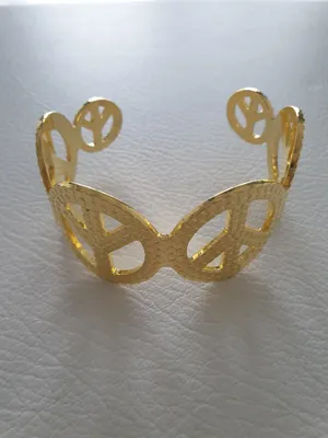 Produktbild von O31807 goldfarbend Damen Peace Armband Hippieschmuck