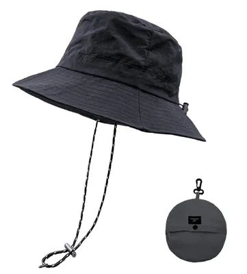 Productafbeelding van Fischerhoed voor dames en heren, met kinband, waterdicht, sneldrogend, grijs, maat M-L