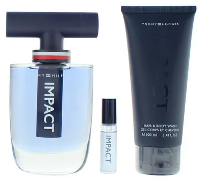 Produktbild von Tommy Hilfiger Impact EDT 100 ml + EDT MINI 4 ml+ SG für Körper und Haar 100 ml (Mann)
