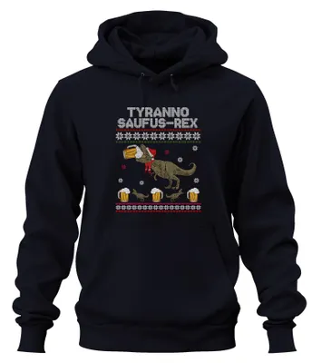 Obrázok produktu pre Tyranno Saufus-Rex Ugly Sweater - Christmas Xmas Christmas Uni mikina s kapucňou, Navy, L