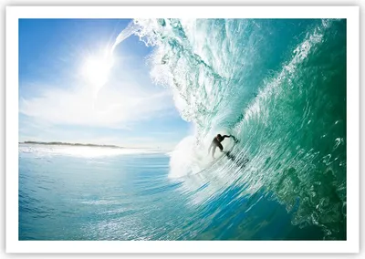 Produktbild von Poster - Poster ohne Rahmen - Abenteuer surfer welle ozean - 100x70 cm - Wand Bild - Wanddeko - Wandbilder - Kunstposter - Wandposter - Bilder - Kunstdruck - Wandbild - P2XAA100x70-2541