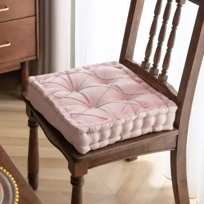 Produktbild von Topchances Sitzkissen Stuhlkissen 40x40x9cm für Indoor und Outdoor aus 100% Baumwolle dicke Polsterung Steppkissen/Bodenkissen,Rosa
