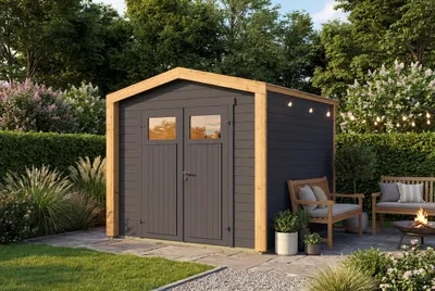 Produktbild von Gartenhaus Killarney, 235x235cm, Anthrazit, 19mm