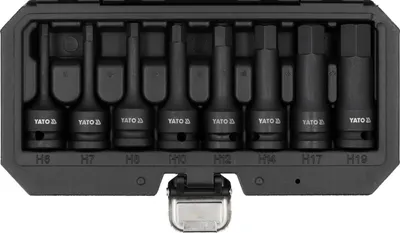 Obrázek produktu pro Yato YT-1066, 8 kusů, Šestihran (metrická míra), Chrom-molybdenová ocel, 25,4 / 2 mm (1 / 2"), Šestihranný