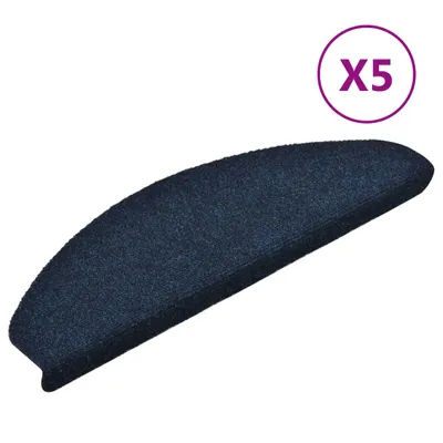 Zdjęcie produktu dla vidaXL Maty pod stopnie samoprzylepne 5 szt. 65x21x4 cm granatowe półokrągłe duże