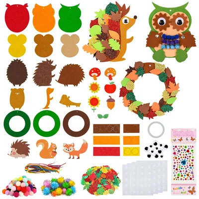 Image de Kit de loisirs créatifs pour enfants - Décorations sur le thème des animaux d'automne