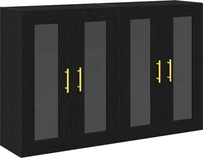 Image de Cabinets muraux 2 pcs Chêne noir 69,5 x 34 x 90 cm
