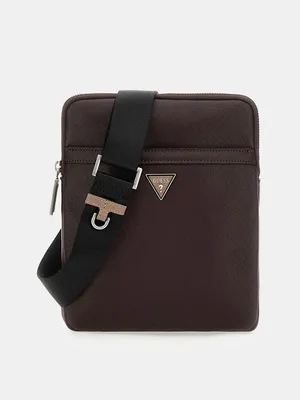 Produktbild von GUESS Umhängetasche Herren Saffiano Crossbody Bag Schwarz HMECSAP3123BYS
