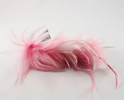 Produktbild von Haarkamm mit Feder 03 - rosa-weiß