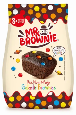 Zdjęcie produktu dla Mr Brownie Galactic Brownies z czekoladową soczewicą pakowane pojedynczo 200g