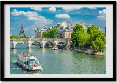 Produktbild von Bild - Bilder - Bilderrahmen - 70 cm x 50 cm - MDF-Rahmen, Wandkunst Seine in Paris