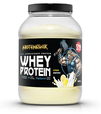 Obrázek produktu pro Proteinathor WPC80 Syrovátkový Protein CFM | 80 % Bílkovin + Digezyme | Citrón a smetana | 1000 g