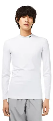 Image de Chemise de sport pour hommes Lacoste, blanche, à manches longues, pour l'entraînement, taille XXS