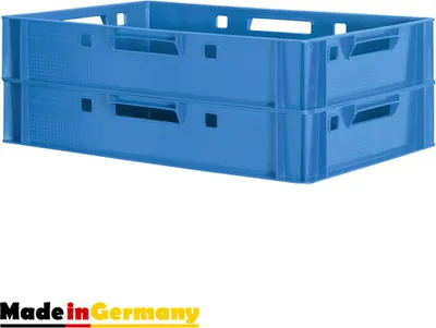 Produktbild von Fleischkiste E1 Fleischkiste Blau Fleischerkiste E1 Fleischkisten Kiste Fleischkiste Eurobox Lebensmittelecht 60 x 40 Metzgerkiste Auswahl Kingpower, Anzahl:2