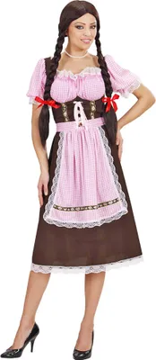 Imagen del producto de Vestido tradicional alemán "Zenzi" para mujer | Color: marrón y rosa | Talla: S (34/36)