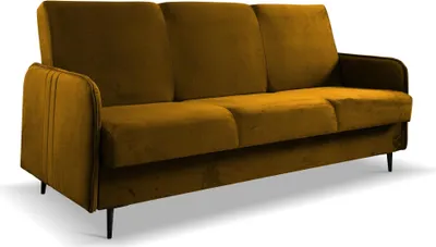 Obrázek produktu pro Pohovka s funkcí spaní – 202x96x89 cm – Zlatá – Rozkládací pohovka s úložným prostorem – Materiál vhodný pro domácí zvířata
