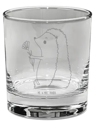 Produktbild von Mr. & Mrs. Panda Whiskyglas Igel Blumen - Transparent - Geschenk, Gute Besserung, Tumbler, Whisky, Glas, Whiskey, Krankheit, Besuch, Lustige Sprüche, Gravur, Krankenhaus