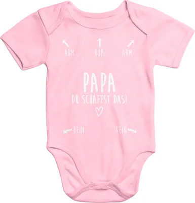 Produktbild von Baby Body Papa du schaffst das kurzarm Babybody Baumwolle Moonworks® 0-3 Monate