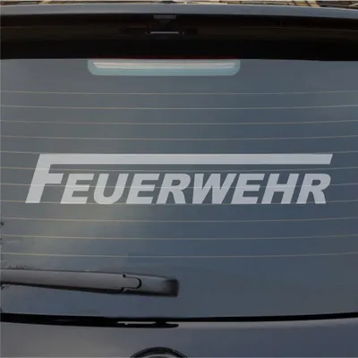 Produktbild von Heckscheibenaufkleber Feuerwehr langes F 55x9 cm Milchglas Auto Aufkleber Sticker