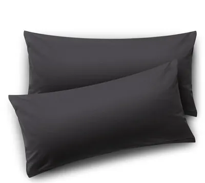 Image de Blumtal taie d'oreiller 40x60 cm (set de 2 taies d'oreiller) - Anthracite - 100% coton jersey pour oreiller cervical