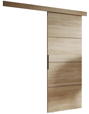 Produktbild von KIER FURNITURE Schiebetür Komplettset MALIBU PLUS 80, Schiebetür, Sliding Door, Innentüren Komplettset,Universal Tür, Türblatt Innen Brown 86x205x1,6 cm